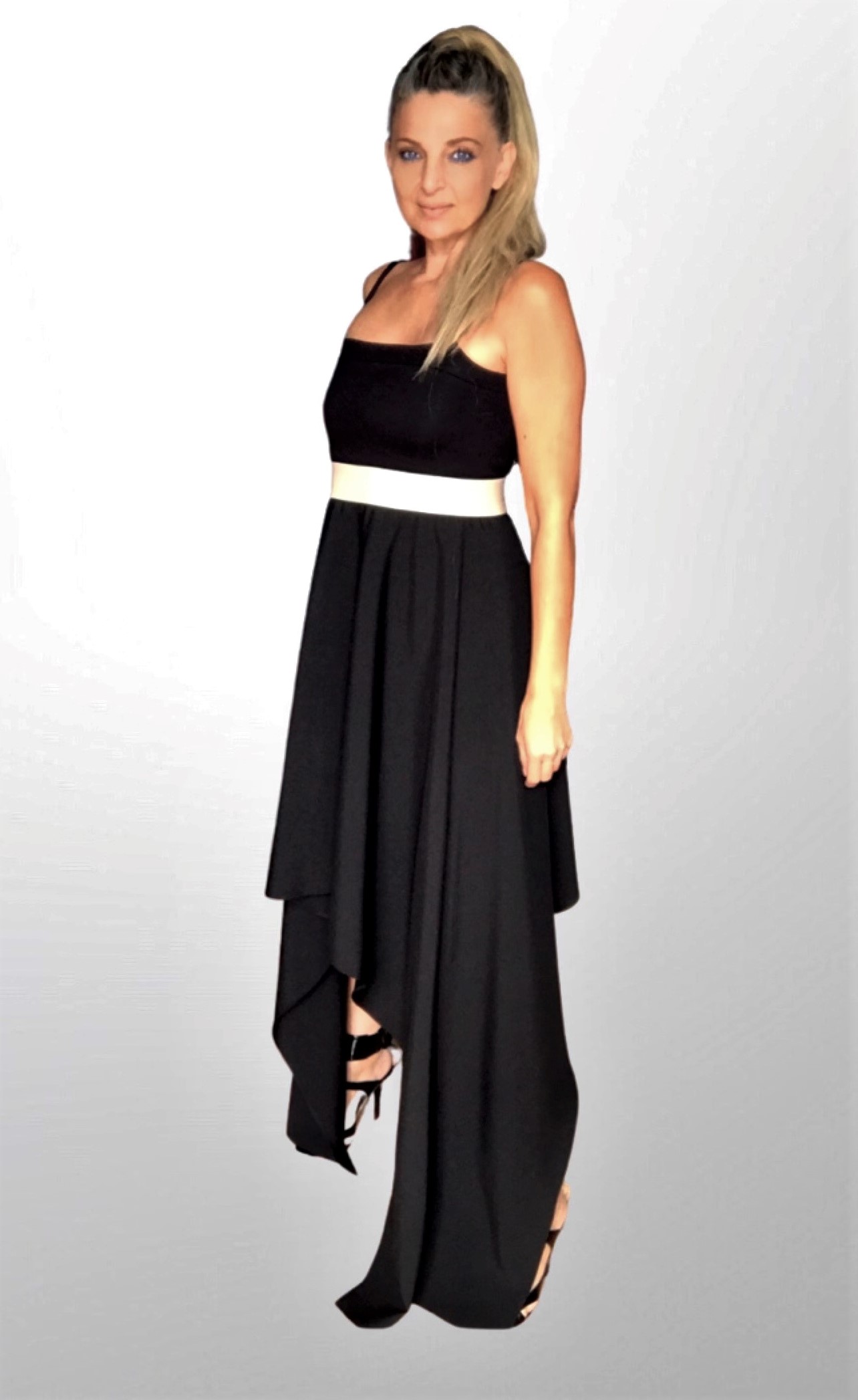 Dlouhé asymetrické šaty BOROS DR-L-AS02